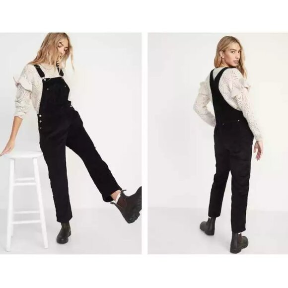 EUC Old Navy Midnight Navy Blue Corduroy Overalls in Women's 16 - Picture 7 of 15